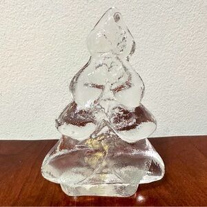 ENERYDA Sweden Clear Art Glass Christmas Tree Tealight Votive Candle Holder